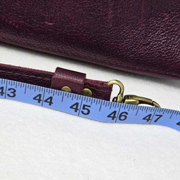 Portland Leather Goods Mini Crossbody Tote Classic Snap Plum Purple Handbag - Picture 16 of 16